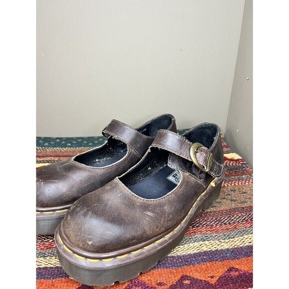 Doc Dr. Martens Vintage Y2K Chunky Made In England Brown Mary Jane UK 6 US 8 - Picture 1 of 12